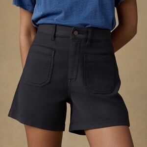 Faherty Stretch Terry Patch Pocket Shorts Onyx Black Size 27